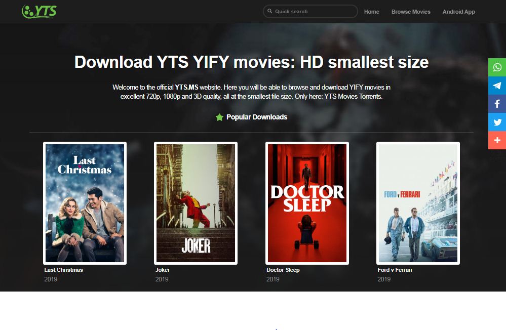 YIFY YTS Torrent Proxy, Unblock YTS Movies Mirror Sites And