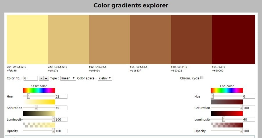 Color Gradients Explorer