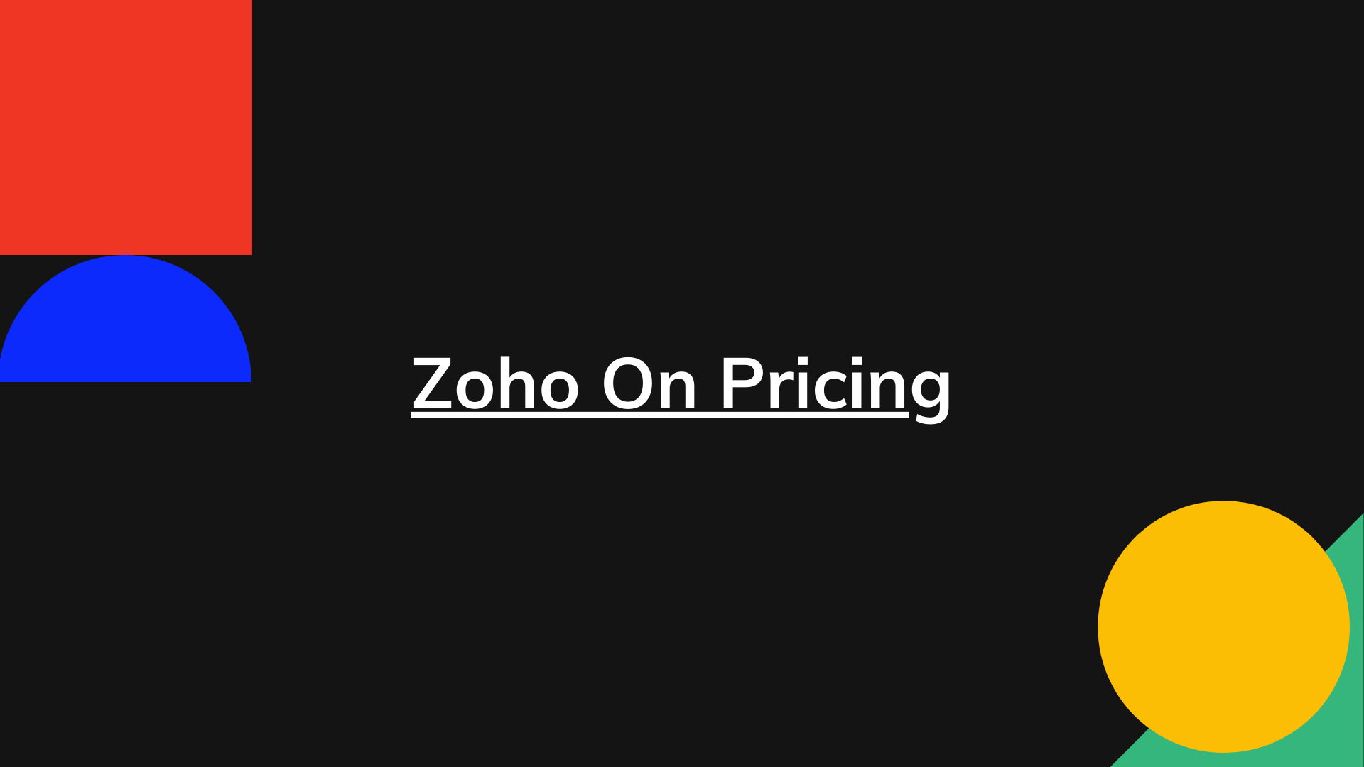 Zoho pricing