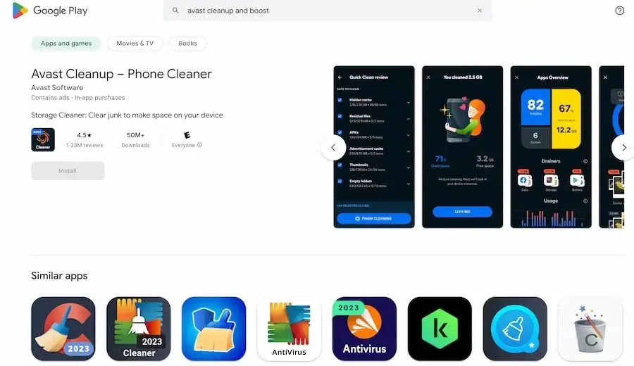 Avast Cleanup & Boost